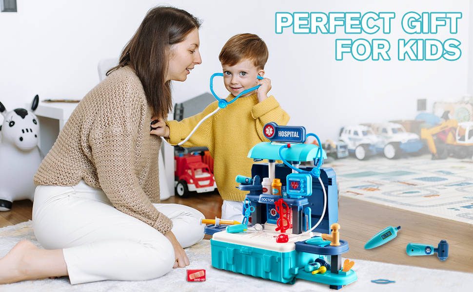 Kids Toy Doctor Kit, Toddler Medical Set with Stethoscope