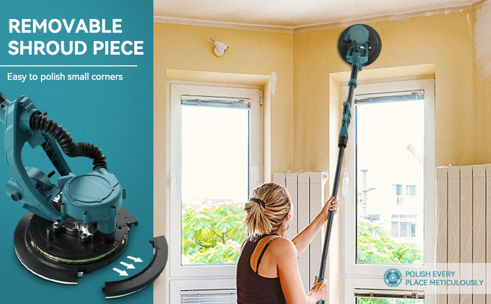 XDOVET Drywall Sander, Popcorn Ceiling Removal Tool, 800W Electric Wall