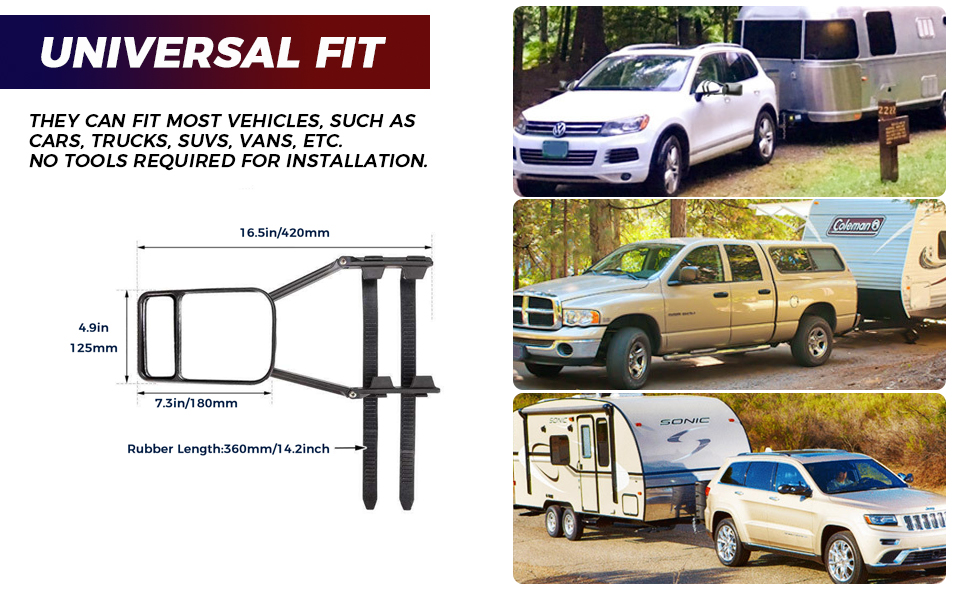 Fitepro Towing Mirror Extensions 2 Pack of Clipon