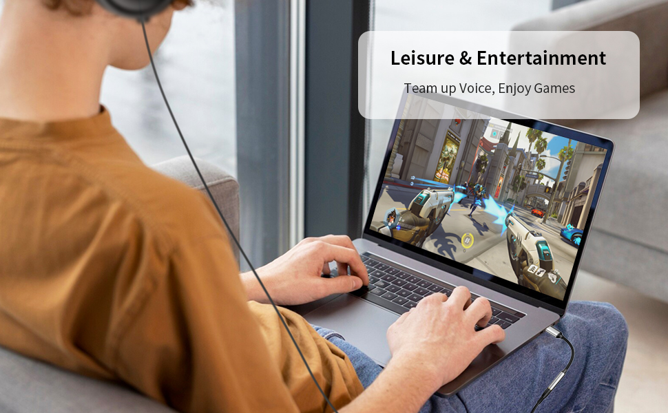 USB Type C jack adapter supports listening music, phone calls answering and wire control function.