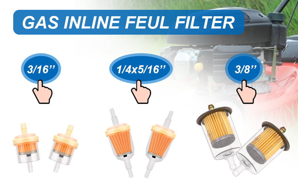 smseace 12pcs Universal Gas Inline Fuel Filter with 1/4 Inch x 5