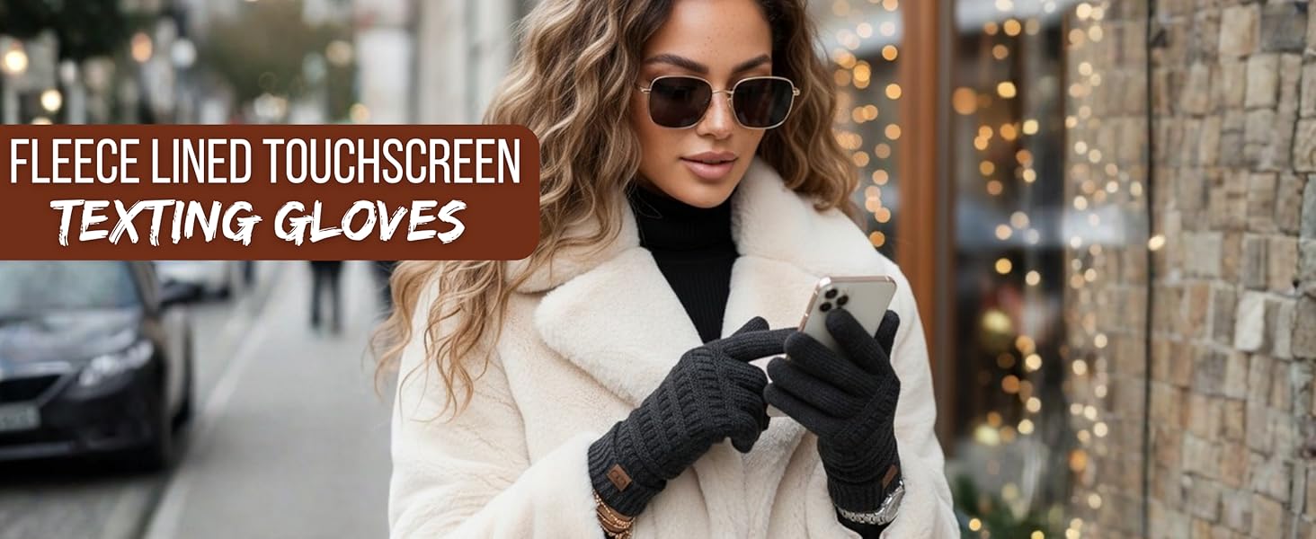 Fleece Lined Touchscreen Texting Gloves