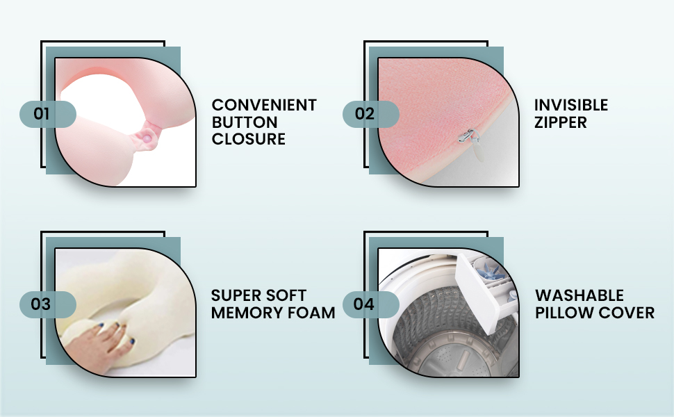 Neck Pillow Memory Foam Extra Comfort Travel Pillow for Airplane Neck Support Pillow for Sleeping