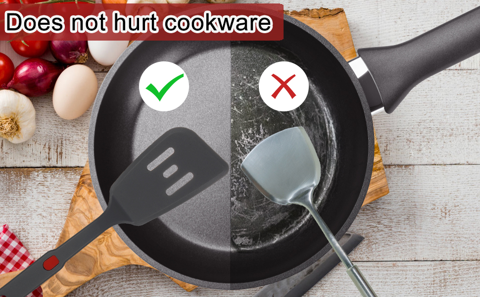 Hvanam Flexible Silicone Spatula Set For Nonstick Cookware Rubber Silicone BpaFree