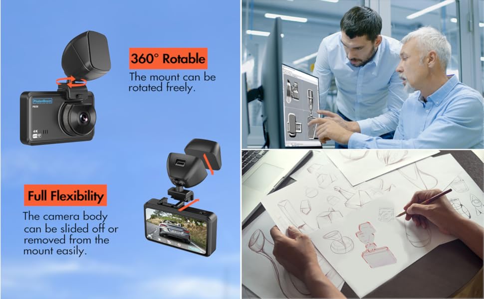 Dual Dash Cam Front 4K and Rear 2K, WiFi Dash Camera for