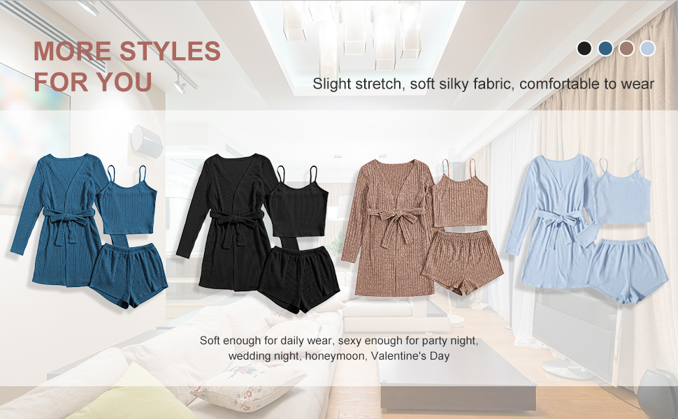 Ribbed Knit Cami Top and Shorts Pajama Set