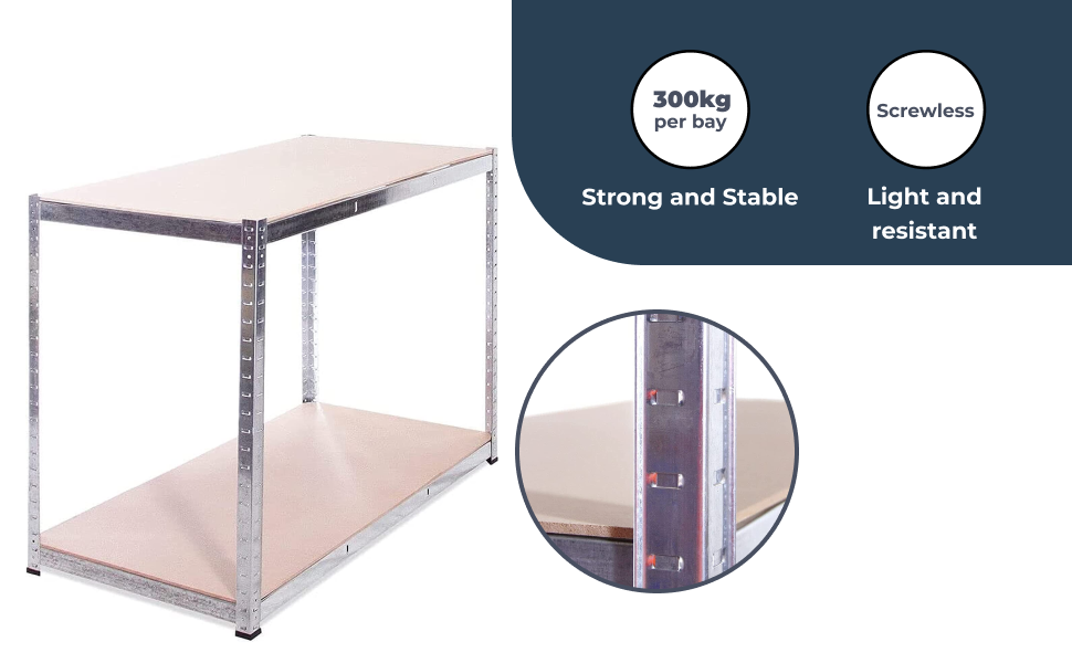 GRack Garage Workbench & Shelving 90cm h x 120cm w x 60cm d Heavy