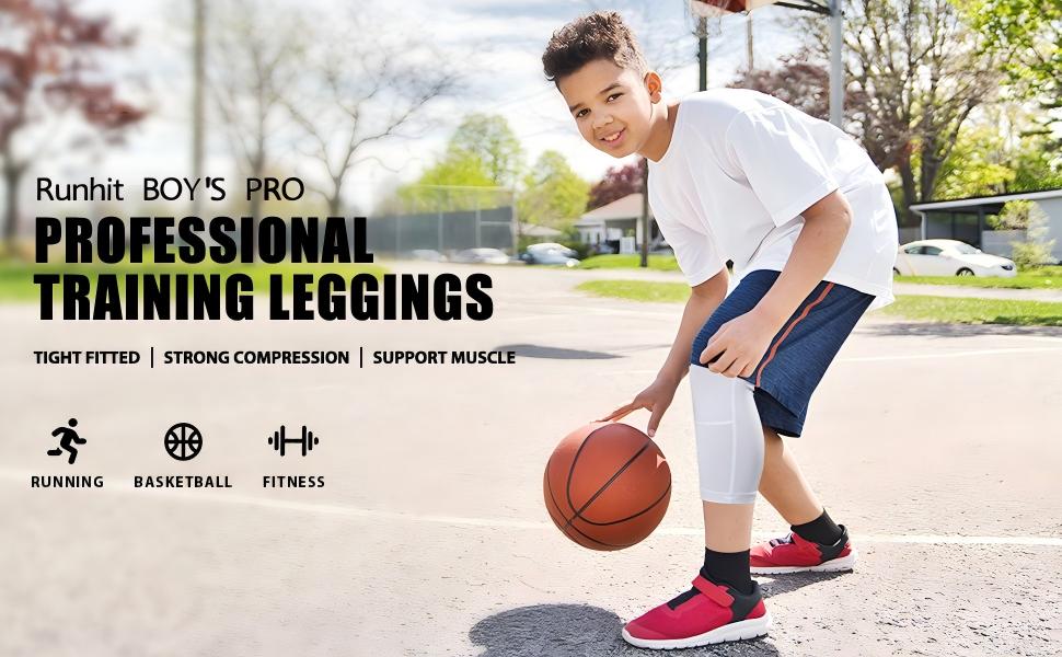 boys one leg compression tights