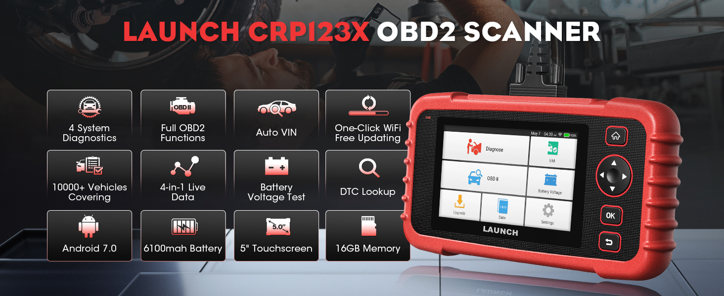 LAUNCH OBD2 Scanner CRP123X Elite Car Scanner,2022 Lifetime