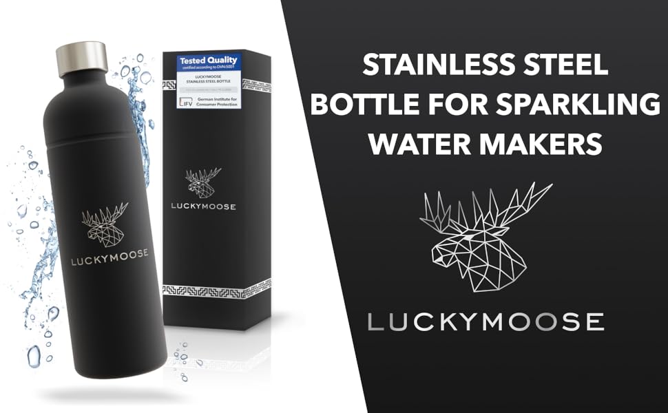 Luckymoose® bottle for Aarke Carbonator 3, Philips GoZero & Brita