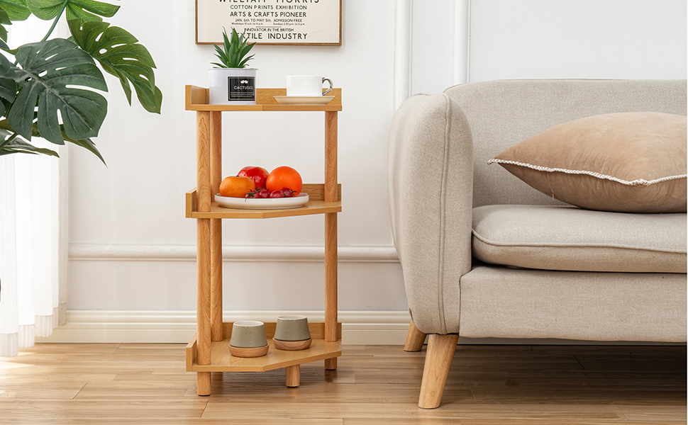 Jniture 3 Tier Corner Shelf Stand, Free Standing Corner