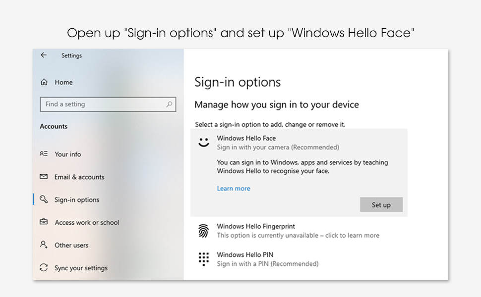 TOALLIN 1080P FHD cam for Windows Hello Face Login, Facial