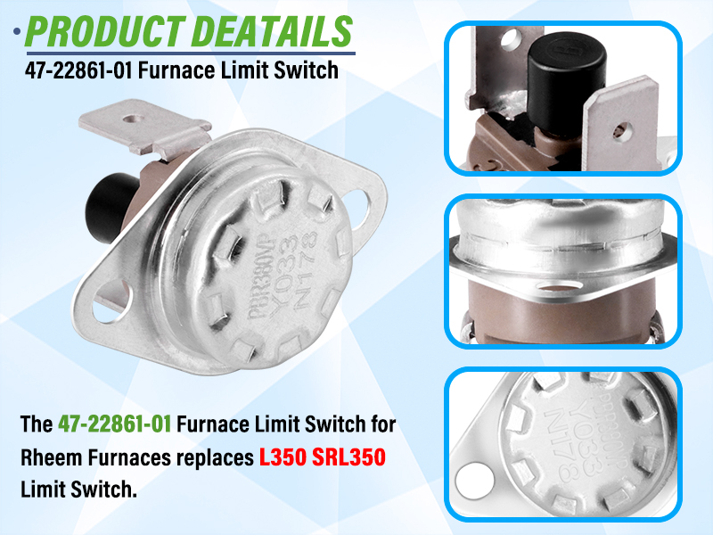 2 Pack Furnace Limit Switch 472286101 Compatible with Rheem Furnaces