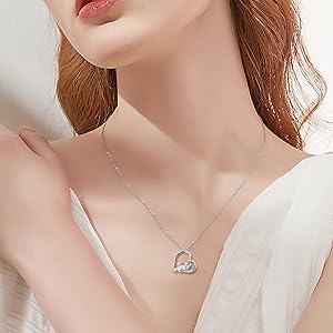 Sloth Dinosaur Necklace 925 Sterling Silver Love Heart