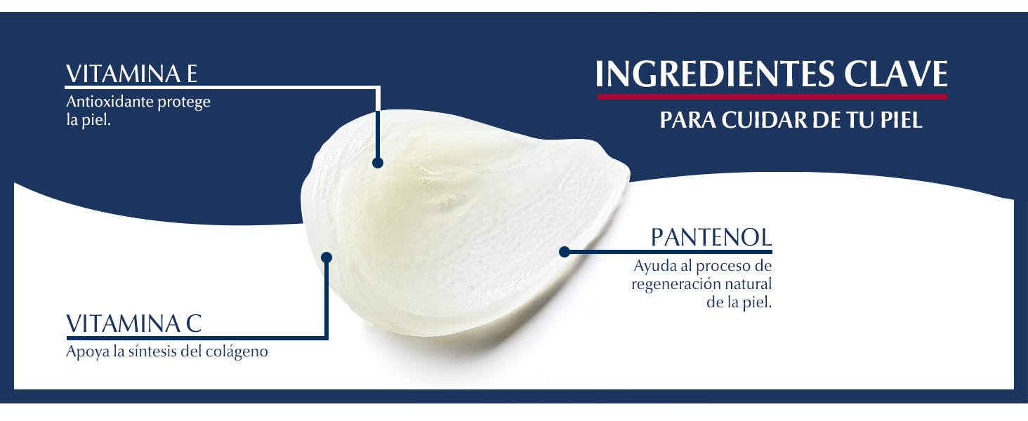 Ingredientes Clave: Vitamina E, Vitamina C y Pantenol