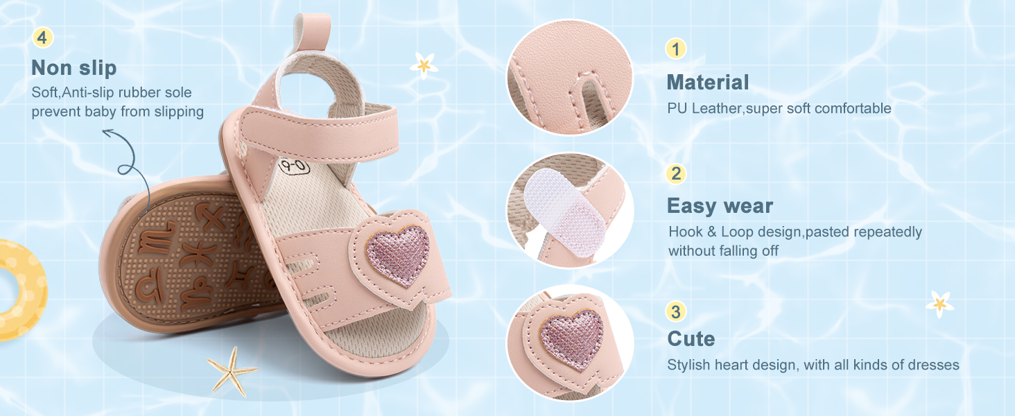 Baby Girl Heart Sandals