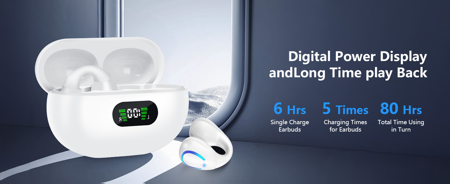 오픈 이어 골전도 헤드폰 블루투스 5.3 무선 오픈 클립 이어 헤드폰