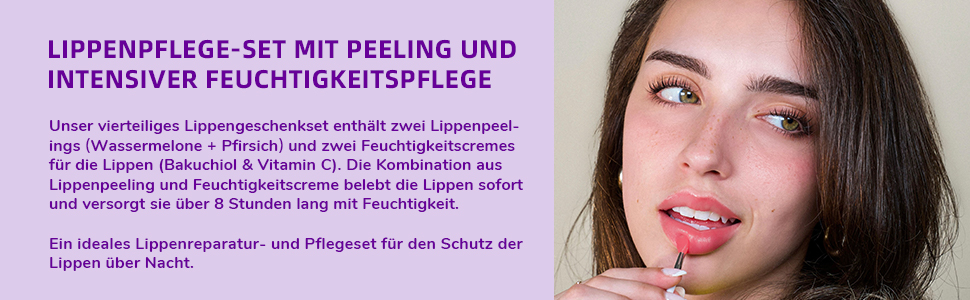 Organic Lip Scrubs Exfoliator and Moisturiser with Lip Brush