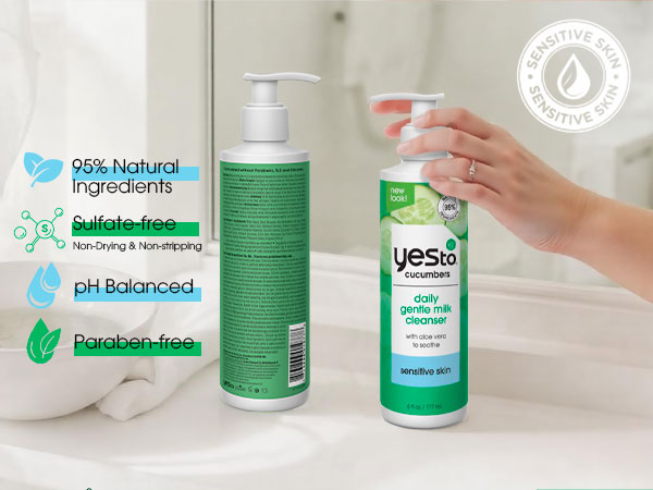cucumbers daily gentle milk cleanser with aloe vera to soothe sensitive skin