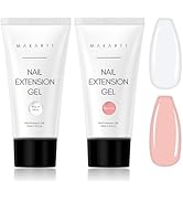 Makartt Poly Nail Gel Set, 2 Colors 50ML, Milky White and Nude Pink, Strong Builder for Extension...