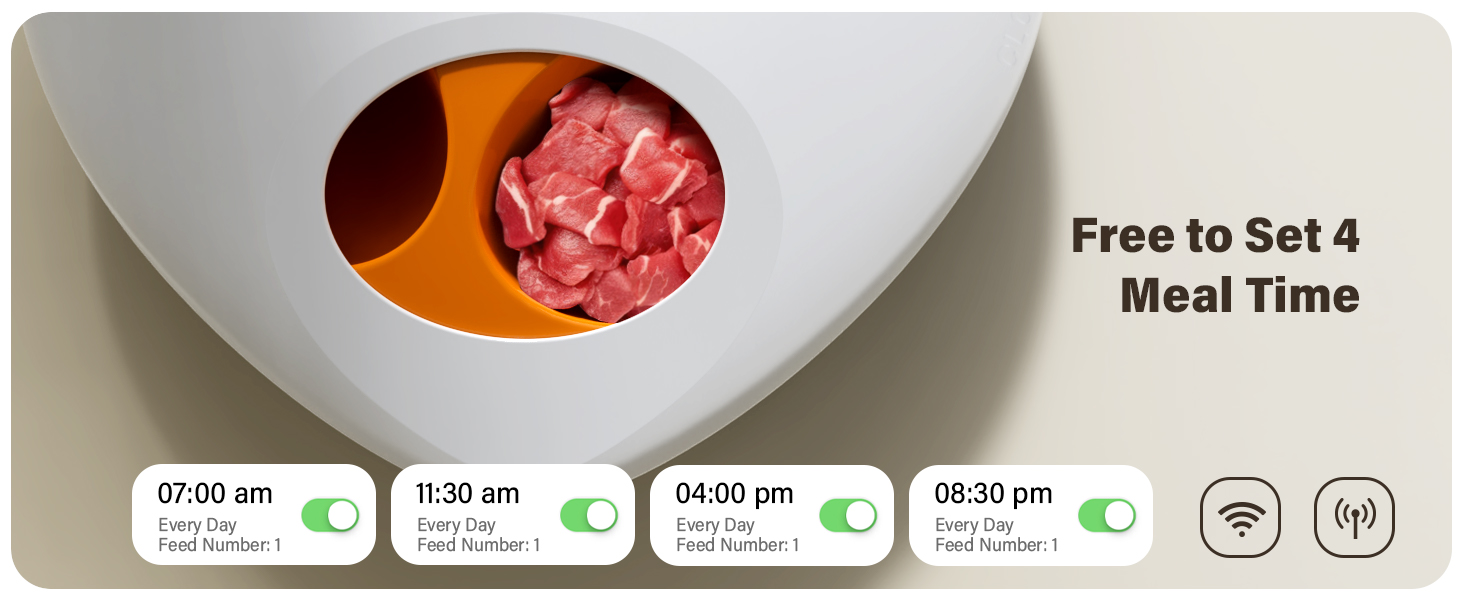 Pet Supplies HIXX Automatic Pet Feeder for Wet & Dry Food, Total 5