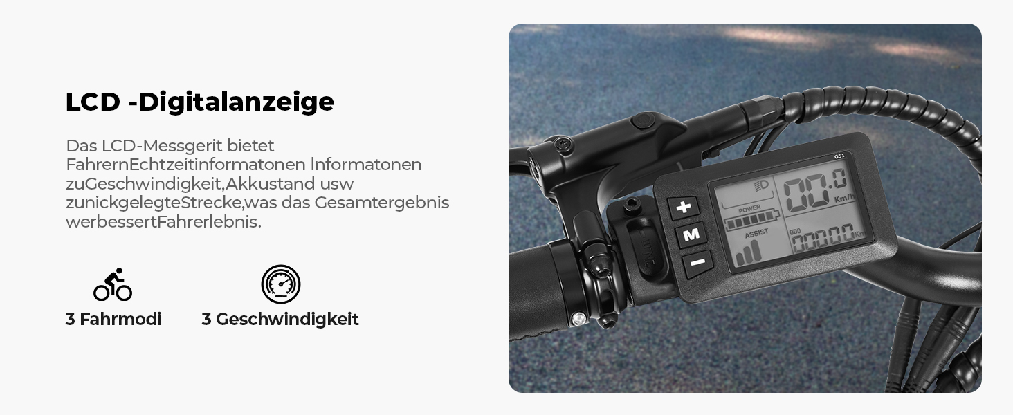 Der Text lautet „LCD - Digitalanzeige“. Nahaufnahme eines digitalen Anzeigefelds oder einer Bildschirmoberfläche mit dunklem Hintergrund.