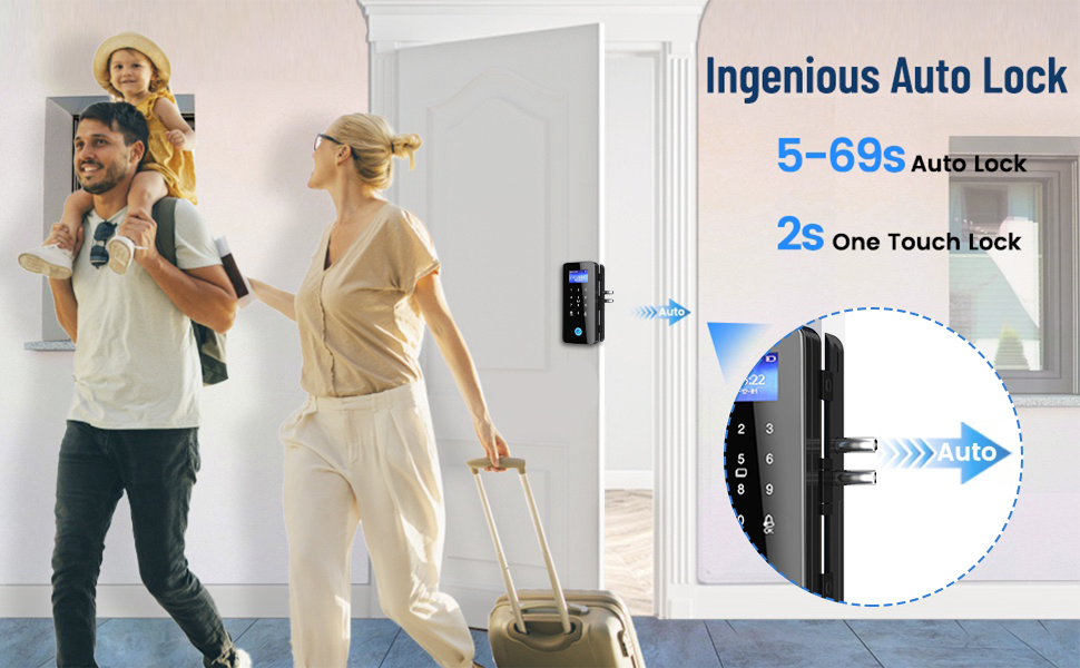 Door Smart Lock Security Fingerprint Door Lock, Fenansion Keyless Entry