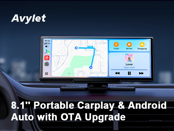 Amazon.com: Avylet 8.1'' Wireless Apple Carplay Screen for