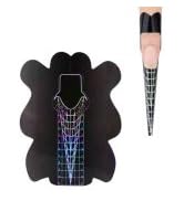 200Pcs Professional Stiletto Nail Forms Acrylic Curve Nails UV Gel Nail Extension Nail Art Guide ...