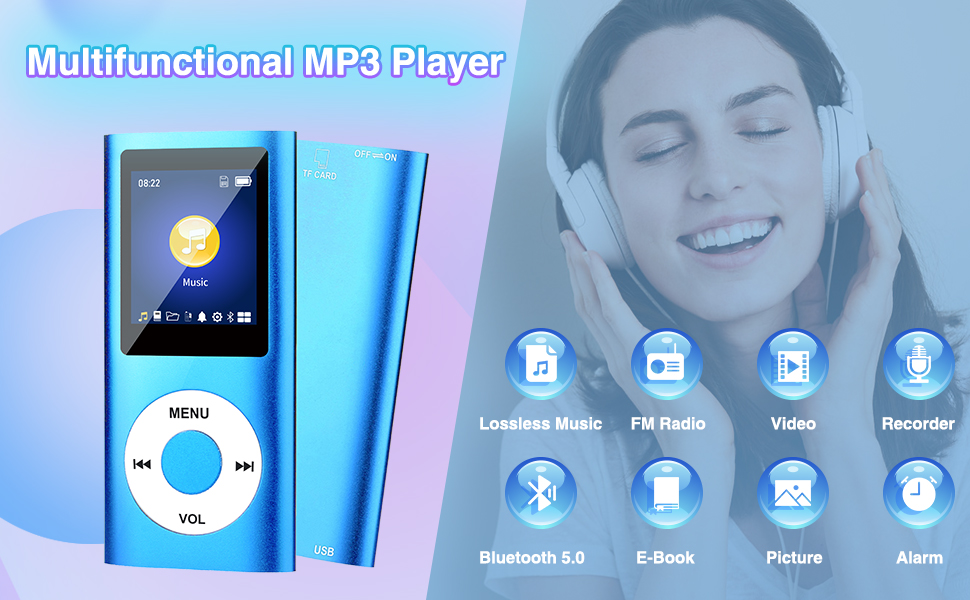 MP3 Player with Bluetooth 5.0, Music Player with 32GB TF