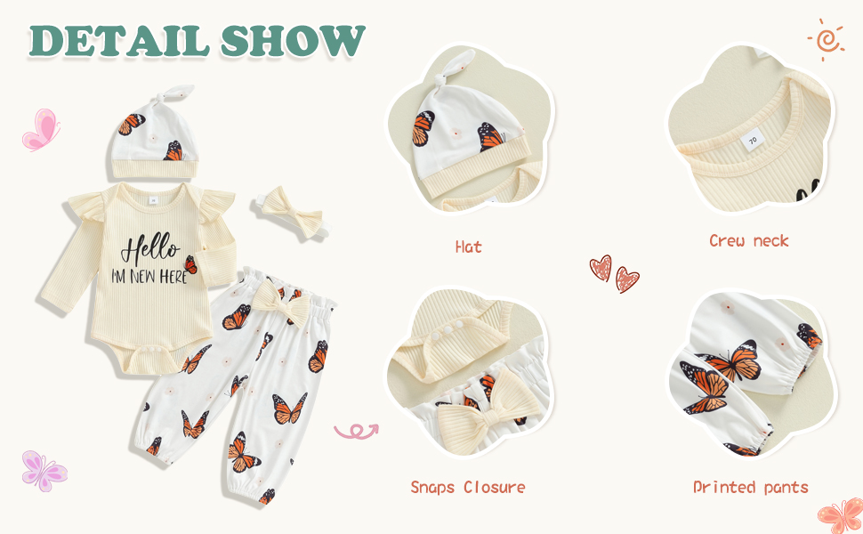 new here baby girl outfit