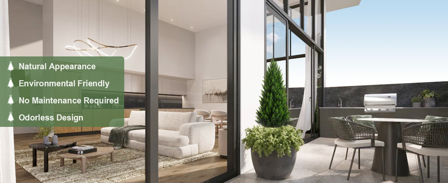 Artificial Topiary Cedar Trees 3FT Tall, Outdoor Indoor