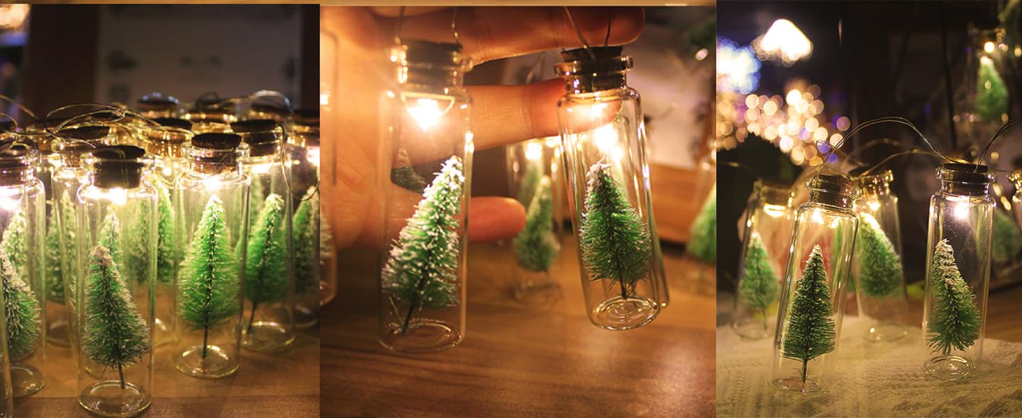 Linpote Mini Christmas Tree Lights Battery Operated Clear