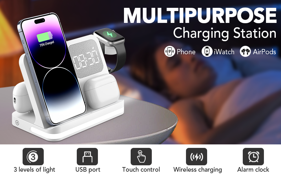 Aimtel 3 in 1 Charging Station Compatible for Apple Devices