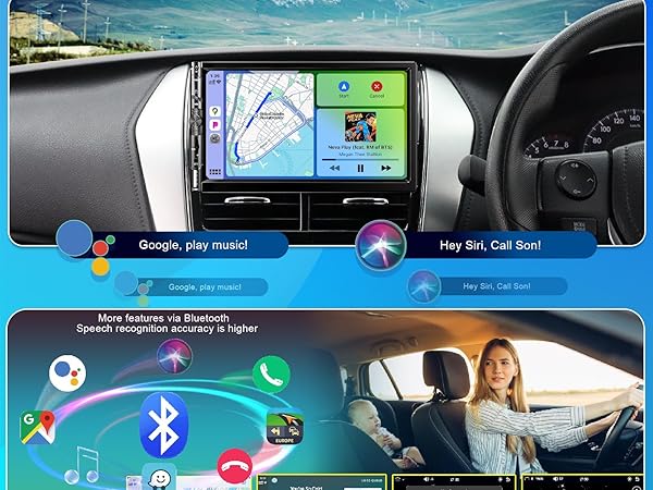 Apple - しーたん 7″ Dash Mount Touchscreen w/ Wireless Apple and Android Auto