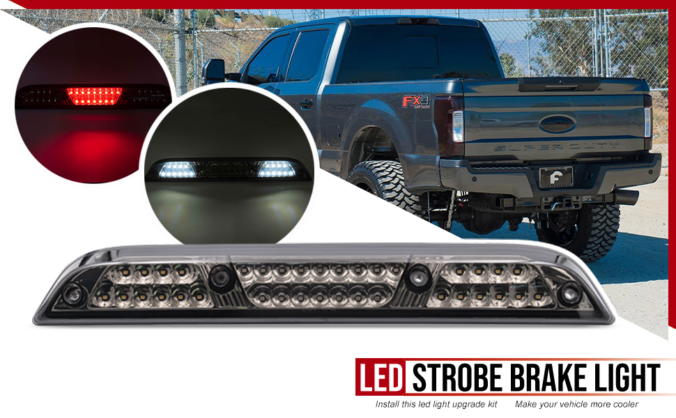 NSLUMO Led Third Brake Light Replacement for 20172021 F250 F350 Super Duty Red LED