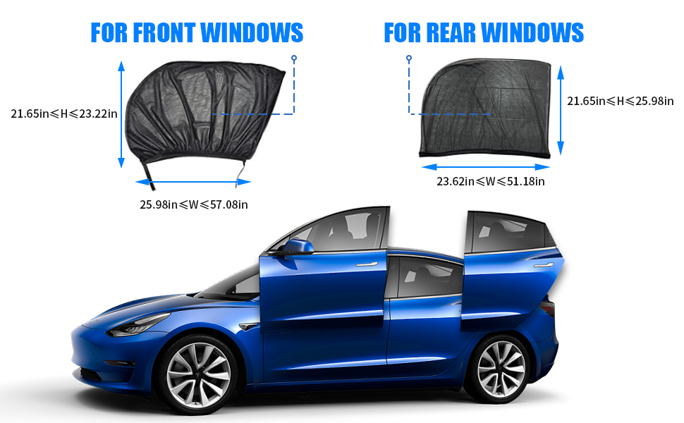 Car Window Shades,4 PCS Car Mosquito Net Window,Breathable Car Window