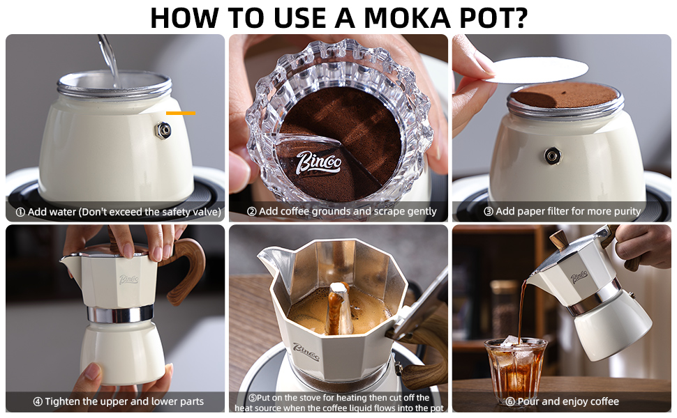steps for using moka pot