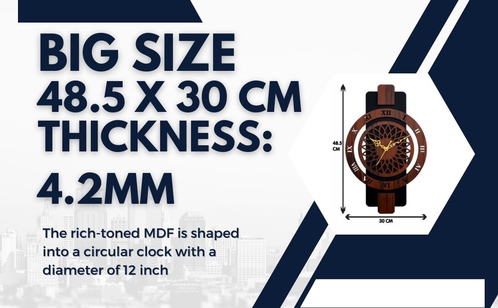 Buy Clock Hub Wooden Roman Big Wall Clock for Home Stylish Wall Clock