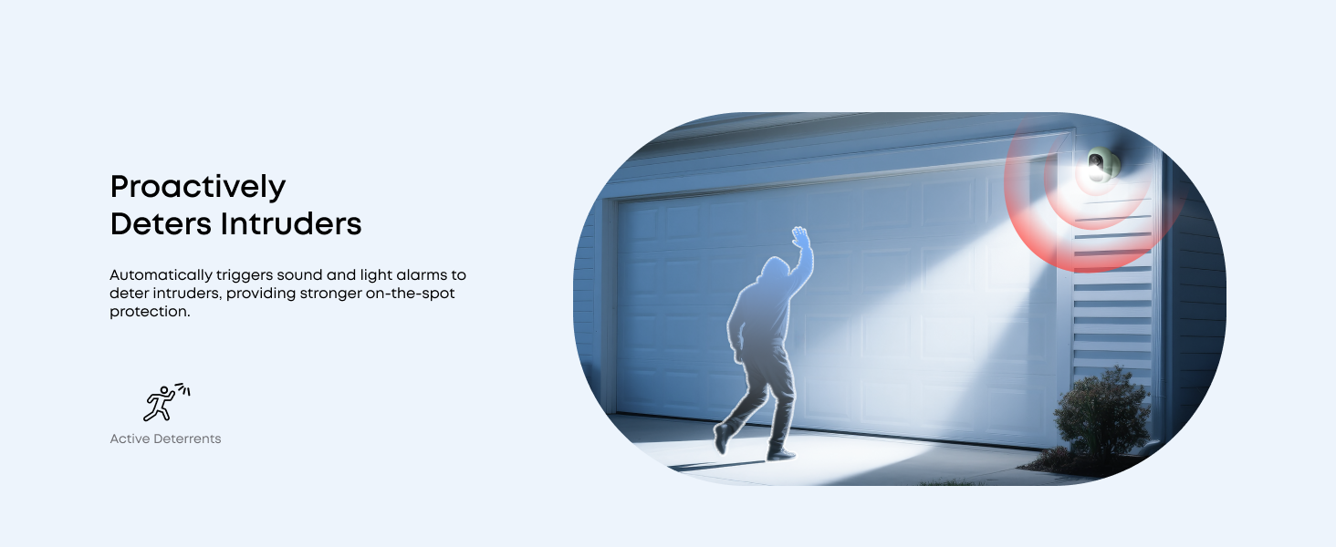 eufy camera detects intruder with sound and light alarm