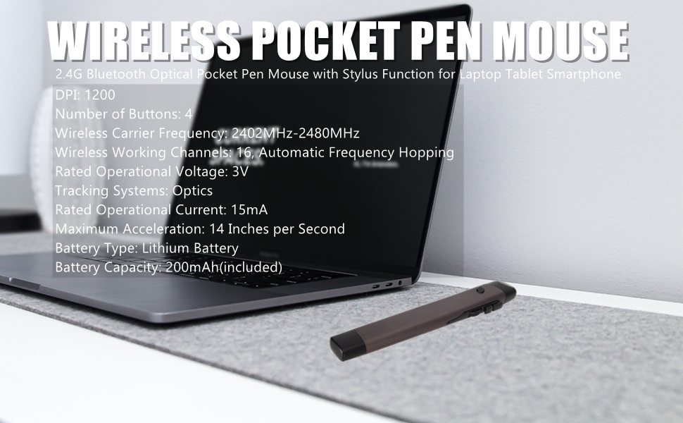 Wireless Optical Pocket Pen Mouse USB Wireless Optical Pen Mouse Mini Mouse Mice for  Laptop