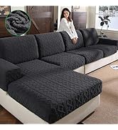 OHSIO Couch Cushion Covers, Super Soft Thicker Fleece Sofa Cover Stretch Sectional Sofa Slipcover...
