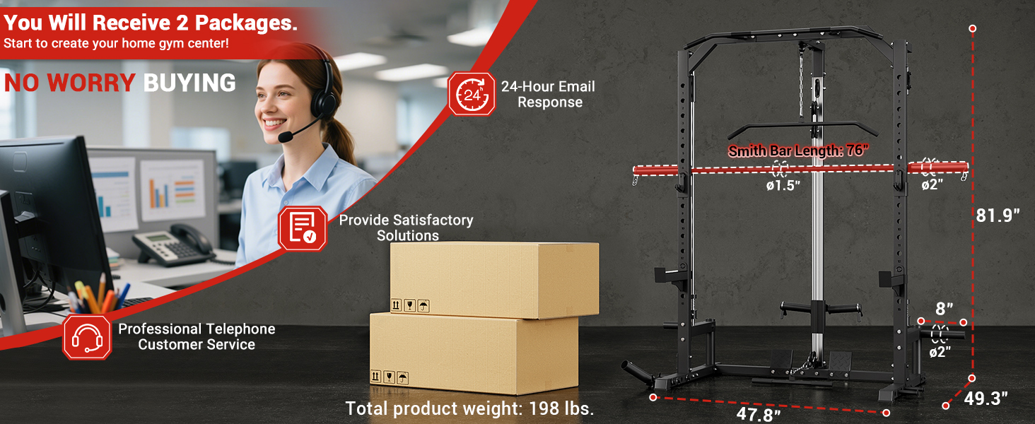 Smith Machine Home Gym Power Cage Squat Rack