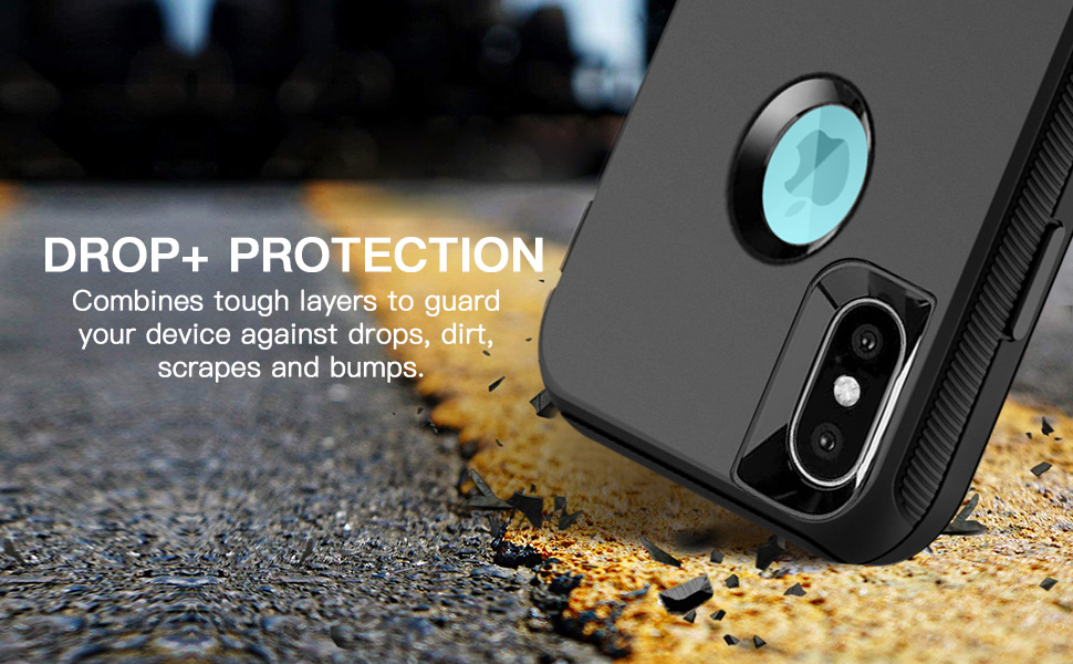 AICase iPhone XR Heavy Duty Case, Shockproof Tough Case, Rugged 3in1