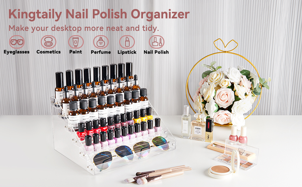Kingtaily Nail Polish Organizer 72 Bottles of 6 Layers