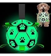 QDAN Premium Dog Ball, Glow in The Dark Dog Toys, Light Up Soccer Ball for Dogs, Outdoor Dog Toys...