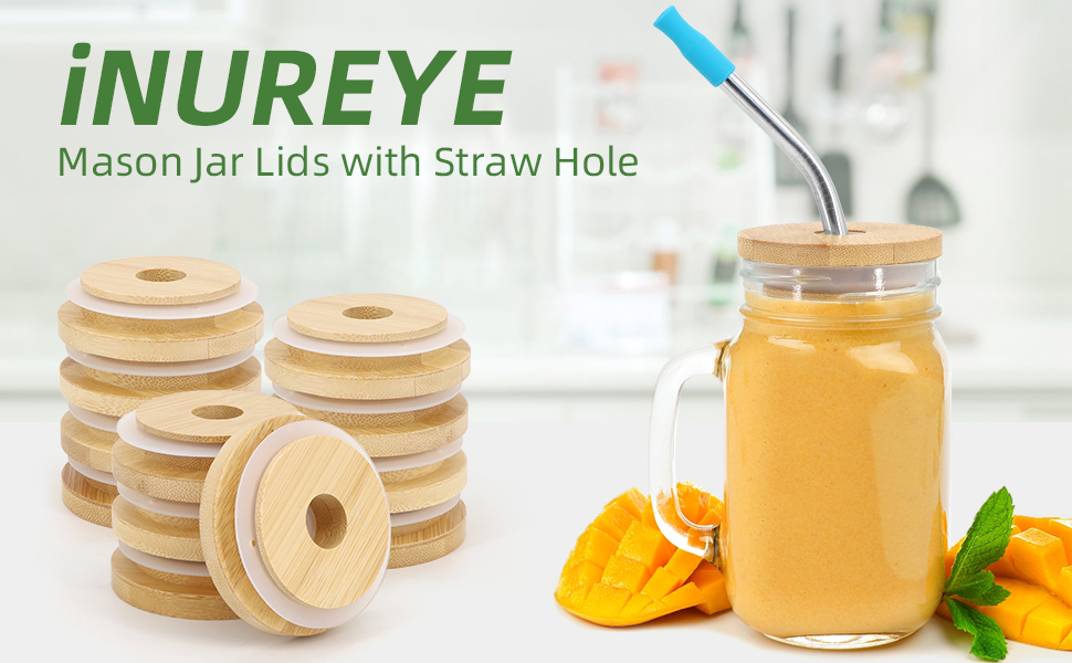 Mason Jar Lids 12 Pack Mason Lids Bamboo Wood with