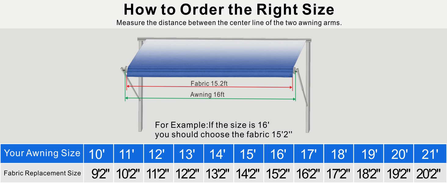 SHADEPLUS RV Awning Fabric Replacement,Camper Awning Replacement,16 oz