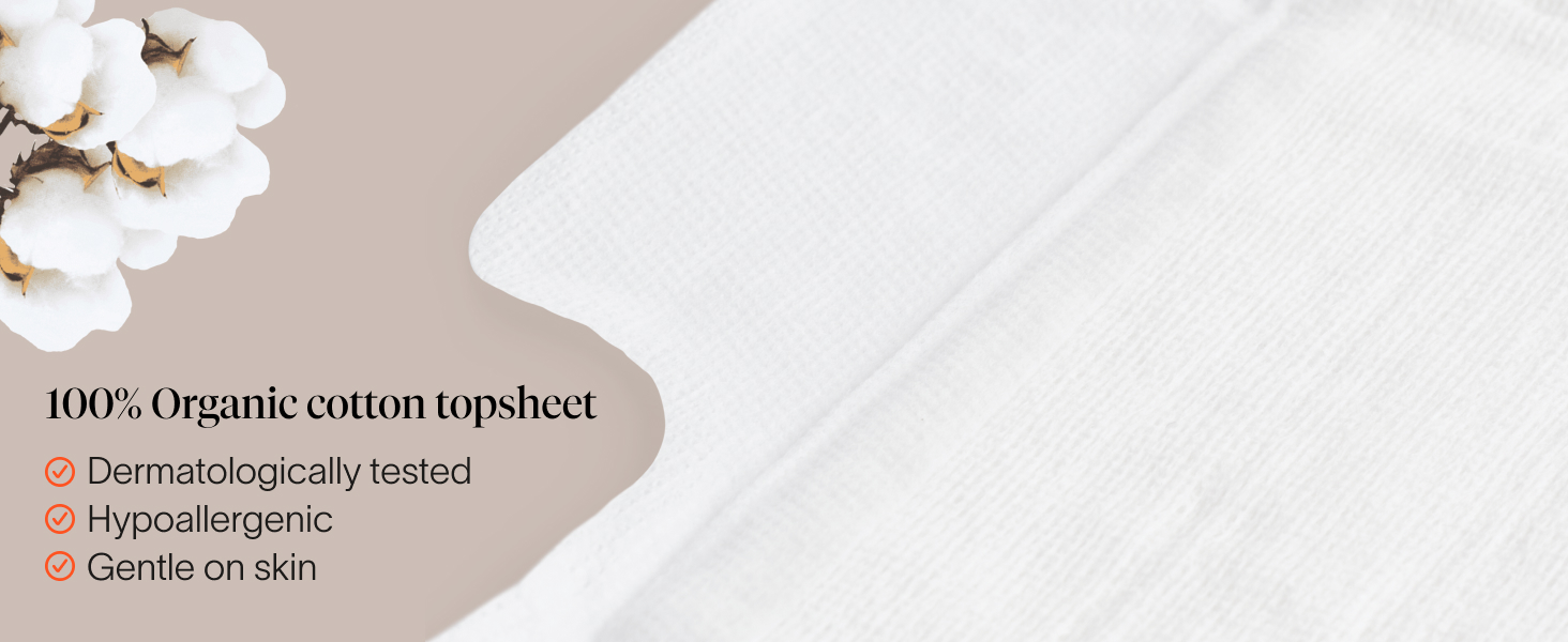 100% organic cotton topsheet