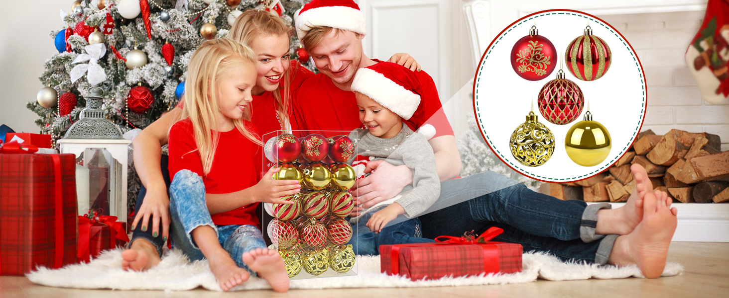 Christmas Ornaments Balls 30 Pcs 2.4 Inch Shatterproof